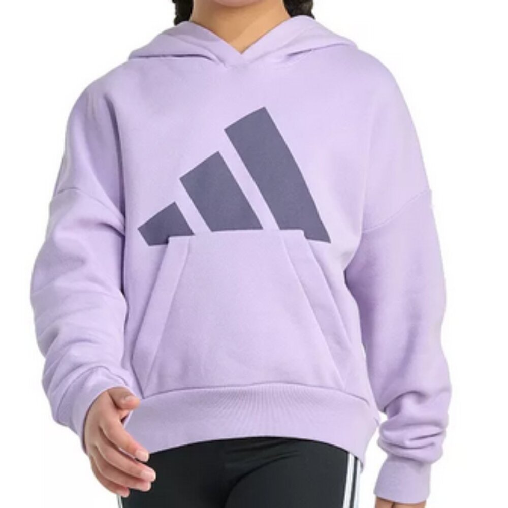Girls adidas Big Logo Graphic Hoodie Medium Purple NWT